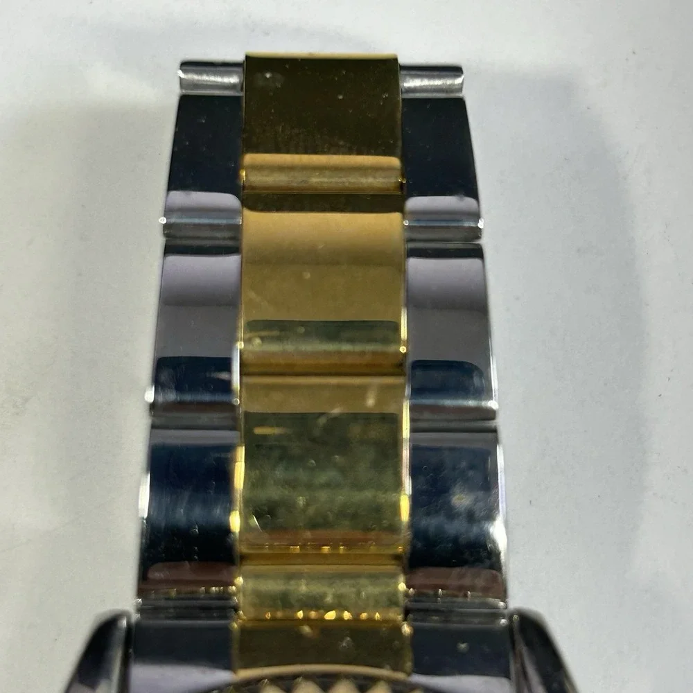 Vernier Quartz Two-Tone‎ Stainless Steel Watch Crystal Bezel Unisex UNTESTED